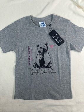 NWT Kids' Gray 'Bearry Sweet' Graphic Tee South Lake Tahoe Size 3-4